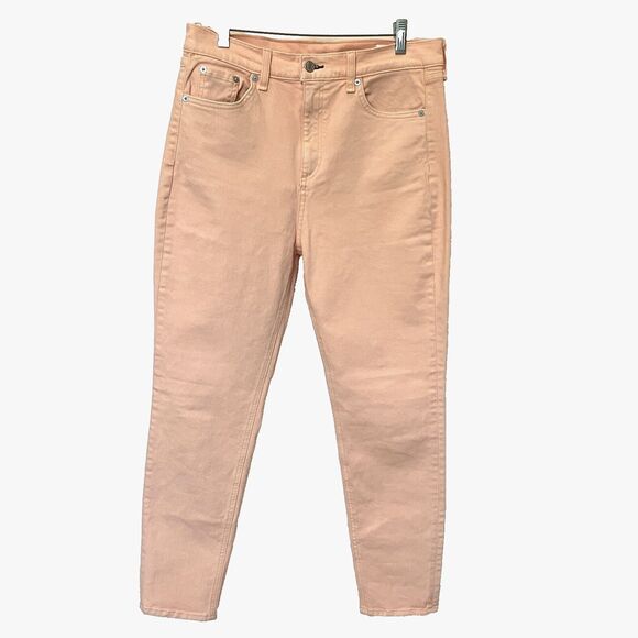 Rag & Bone Jeans Women’s 29 X 26 Peach High Rise Skinny Made USA Spring - Picture 1 of 10
